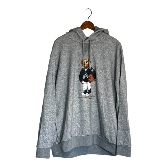 Ralph Lauren Other - Ralph Lauren Polo Bear Gray Hoodie with Basketball design